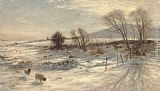Snow Canvas Paintings - When snow the pasture sheets